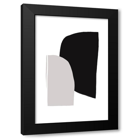 Abstractions No 5 Black Modern Wood Framed Art Print with Double Matting by uplusmestudio