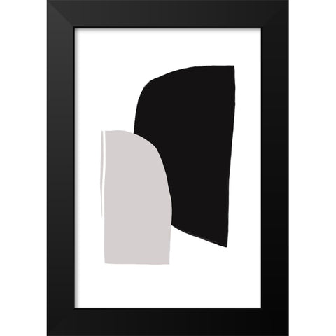 Abstractions No 5 Black Modern Wood Framed Art Print by uplusmestudio