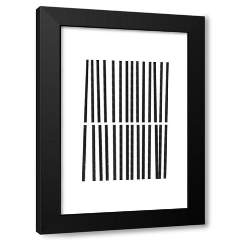 Calming Lines No 2 Black Modern Wood Framed Art Print with Double Matting by uplusmestudio