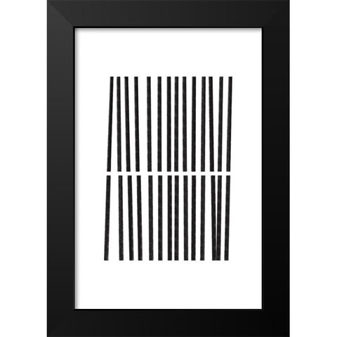 Calming Lines No 2 Black Modern Wood Framed Art Print by uplusmestudio