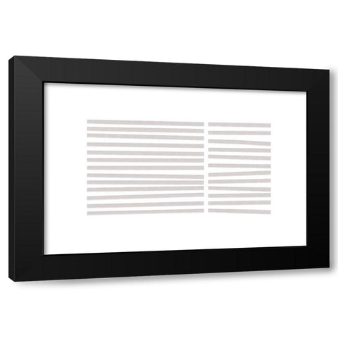 Calming Lines No 3 Black Modern Wood Framed Art Print by uplusmestudio
