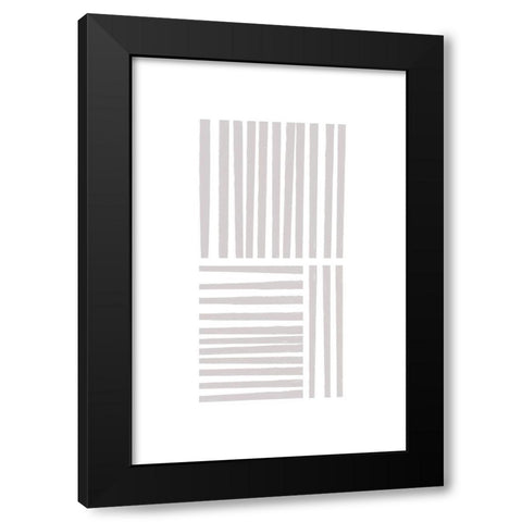 Calming Lines No 4 Black Modern Wood Framed Art Print with Double Matting by uplusmestudio