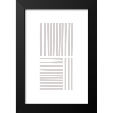 Calming Lines No 4 Black Modern Wood Framed Art Print by uplusmestudio
