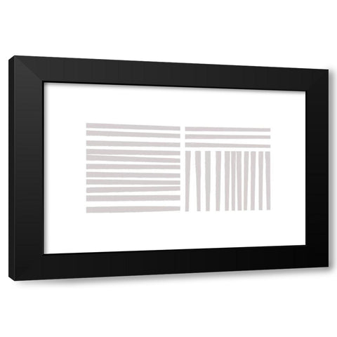 Calming Lines No 4 Black Modern Wood Framed Art Print with Double Matting by uplusmestudio