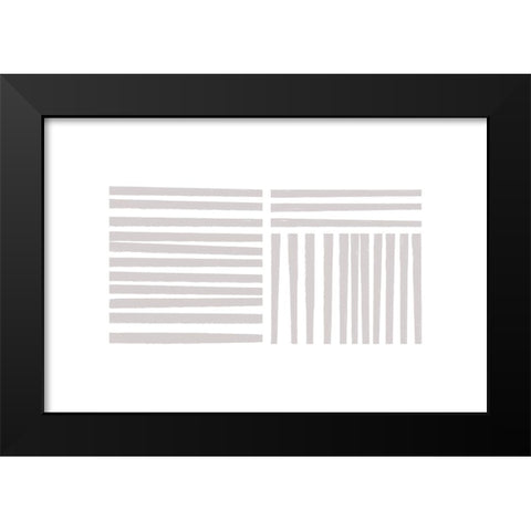 Calming Lines No 4 Black Modern Wood Framed Art Print by uplusmestudio