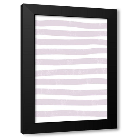 Lilac Lines Black Modern Wood Framed Art Print with Double Matting by uplusmestudio