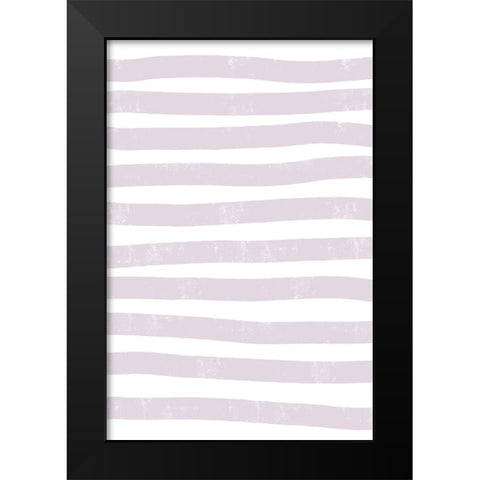 Lilac Lines Black Modern Wood Framed Art Print by uplusmestudio