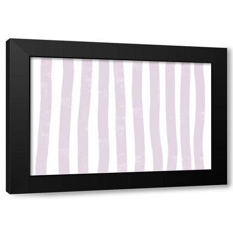 Lilac Lines Black Modern Wood Framed Art Print by uplusmestudio