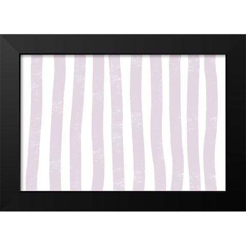 Lilac Lines Black Modern Wood Framed Art Print by uplusmestudio