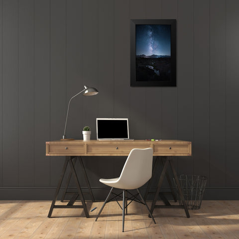 Restless Night Black Modern Wood Framed Art Print by Zhang, Ling