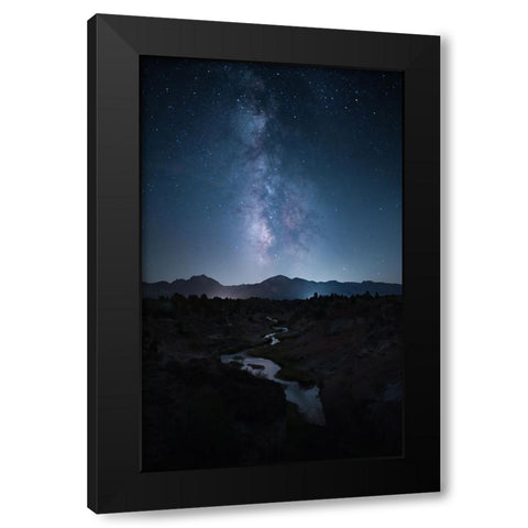 Restless Night Black Modern Wood Framed Art Print with Double Matting by Zhang, Ling