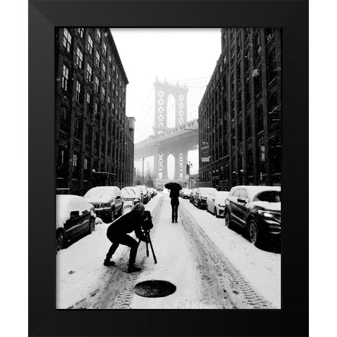 Winter in NYC Black Modern Wood Framed Art Print by Lesica, Ivan