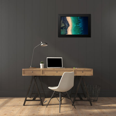 Strat of colors Black Modern Wood Framed Art Print by Gabriel, Barathieu