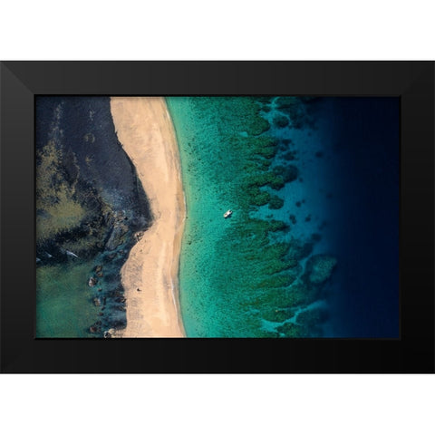 Strat of colors Black Modern Wood Framed Art Print by Gabriel, Barathieu