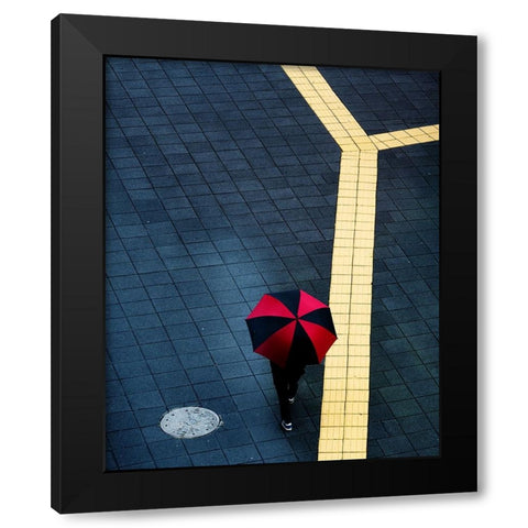 Y Black Modern Wood Framed Art Print with Double Matting by Dong Hee, HAN