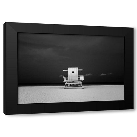 A different Miami Beach at Night Black Modern Wood Framed Art Print by Peralta, Adrian