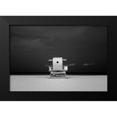 A different Miami Beach at Night Black Modern Wood Framed Art Print by Peralta, Adrian