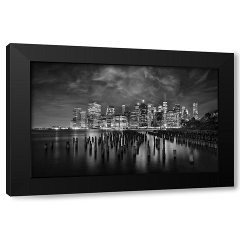 NYC Black Modern Wood Framed Art Print by W, Joanna