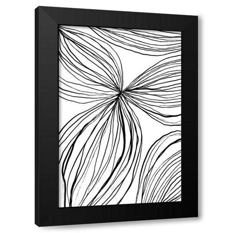 Flowerina 1 Black Modern Wood Framed Art Print with Double Matting by uplusmestudio