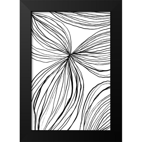 Flowerina 1 Black Modern Wood Framed Art Print by uplusmestudio