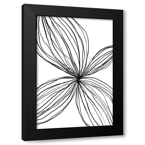 Flowerina 2 Black Modern Wood Framed Art Print with Double Matting by uplusmestudio