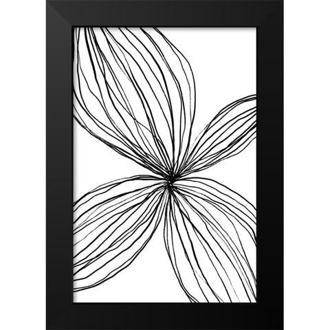 Flowerina 2 Black Modern Wood Framed Art Print by uplusmestudio