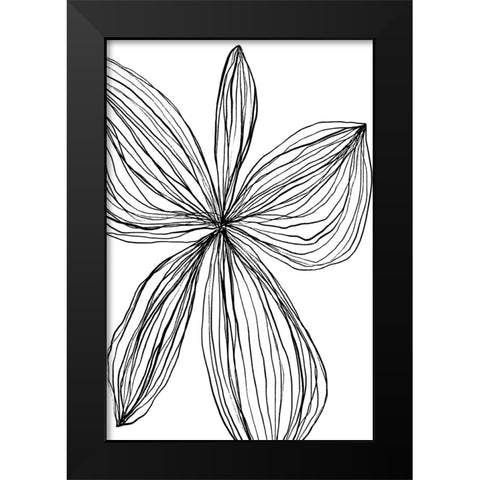 Flowerina 4 Black Modern Wood Framed Art Print by uplusmestudio
