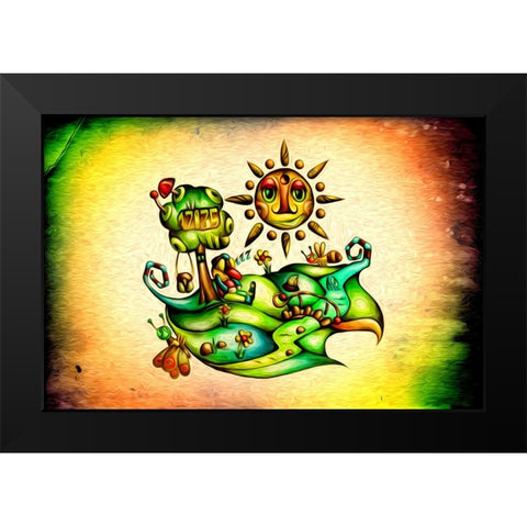 Fairy-tale rest under the time tree Black Modern Wood Framed Art Print by Kulik, Rafal