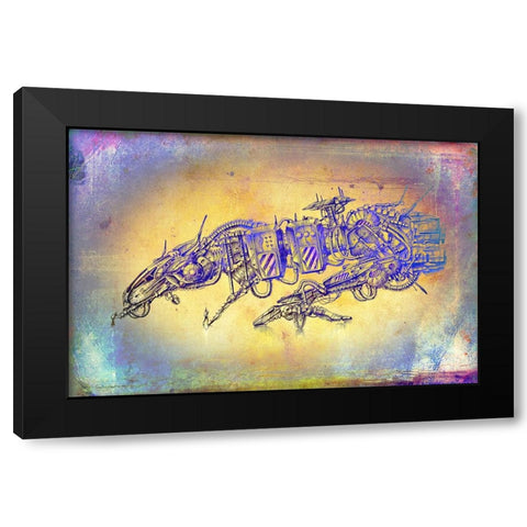 Velocide spaceship Black Modern Wood Framed Art Print with Double Matting by Kulik, Rafal