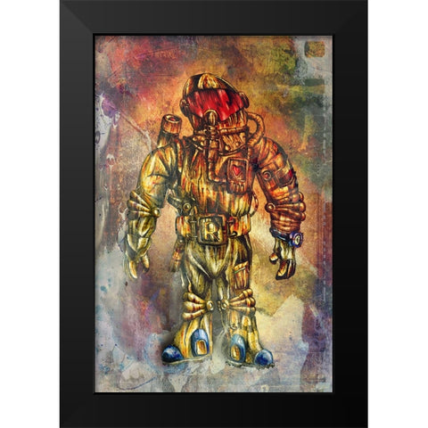 Lunautic at love Black Modern Wood Framed Art Print by Kulik, Rafal