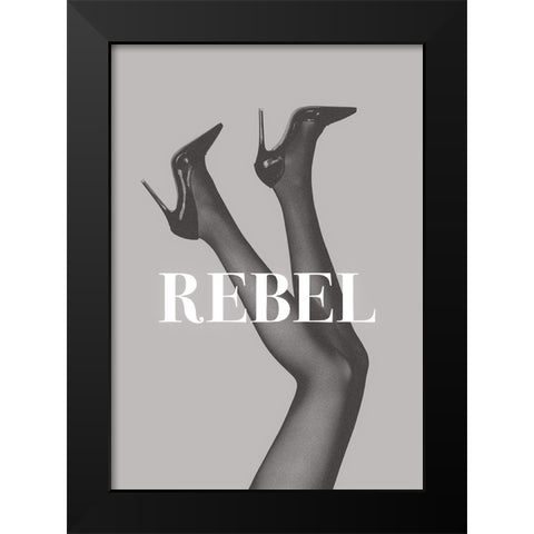 Rebel 2 Black Modern Wood Framed Art Print by Pictufy Studio III