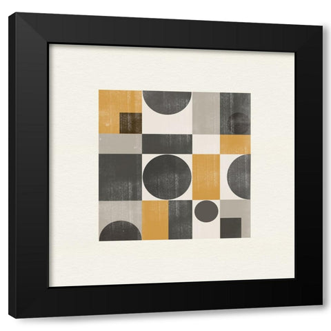Paper Object Nr9 Black Modern Wood Framed Art Print with Double Matting by The Miuus Studio