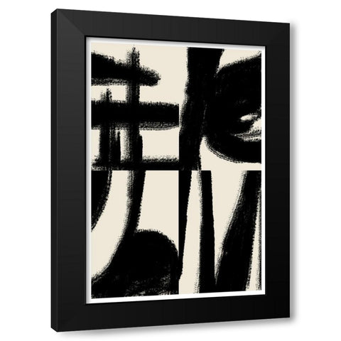 Zen Nr2 Black Modern Wood Framed Art Print with Double Matting by The Miuus Studio