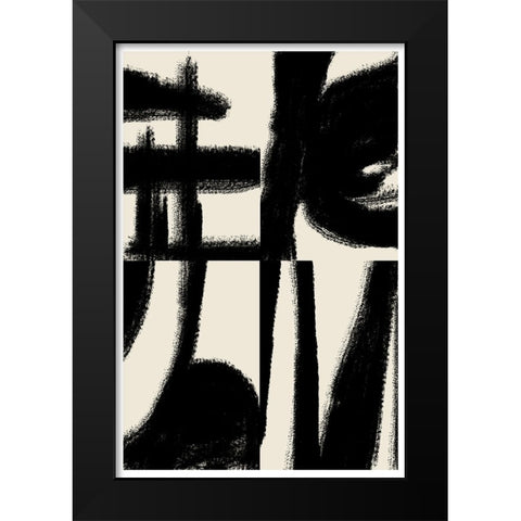 Zen Nr2 Black Modern Wood Framed Art Print by The Miuus Studio