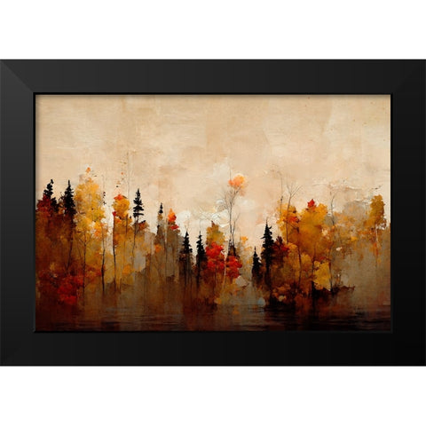 A Forest In Autumn Black Modern Wood Framed Art Print by Treechild