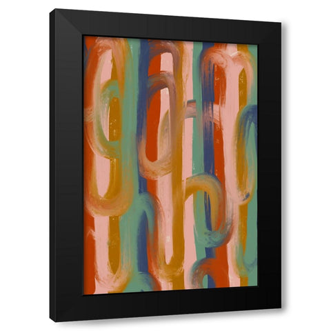 Chains Black Modern Wood Framed Art Print with Double Matting by Treechild