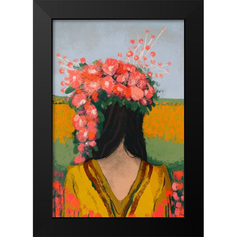 Like The First Day Black Modern Wood Framed Art Print by Treechild