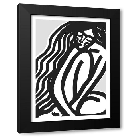 The Silence (Black) Black Modern Wood Framed Art Print by Treechild