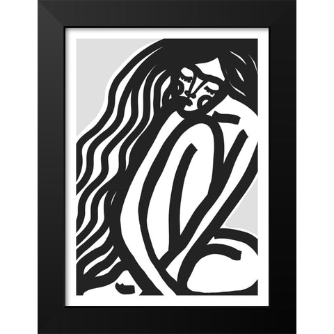 The Silence (Black) Black Modern Wood Framed Art Print by Treechild