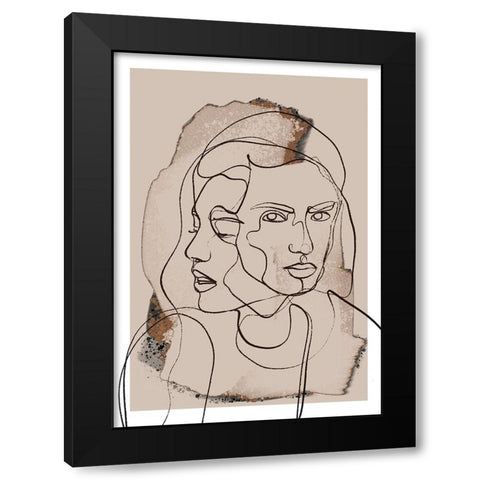 Time Whispers Black Modern Wood Framed Art Print by Treechild
