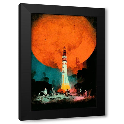 After Landing Black Modern Wood Framed Art Print by Treechild