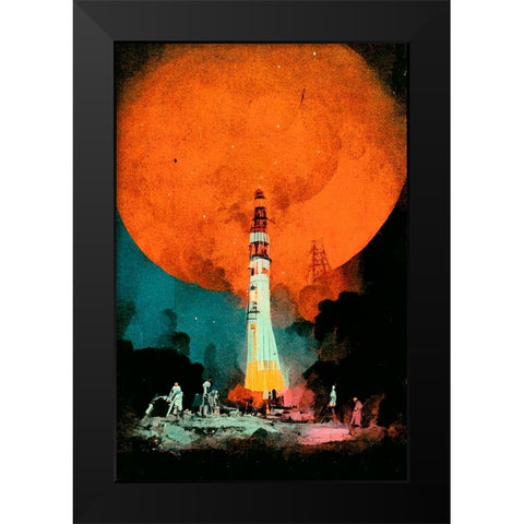After Landing Black Modern Wood Framed Art Print by Treechild
