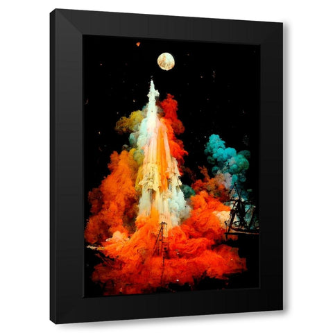 The Launch Black Modern Wood Framed Art Print with Double Matting by Treechild
