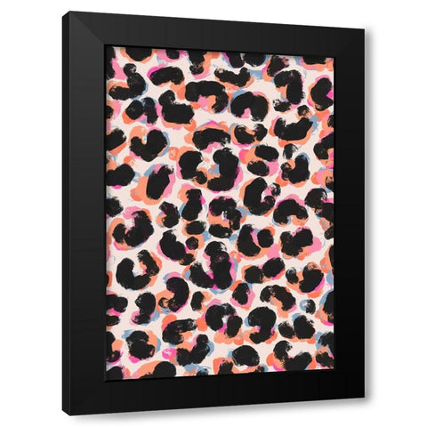Cool Leo Pattern Black Modern Wood Framed Art Print by Treechild