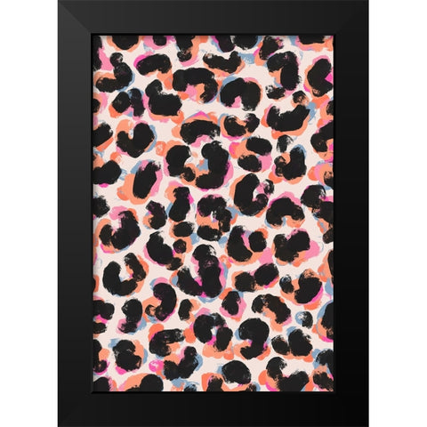 Cool Leo Pattern Black Modern Wood Framed Art Print by Treechild