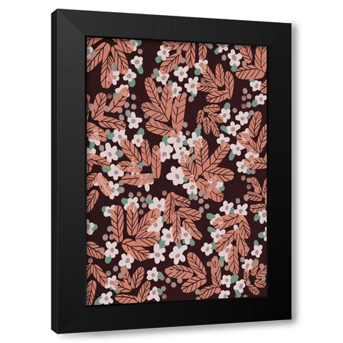 Autumn Blossoms Black Modern Wood Framed Art Print by Treechild