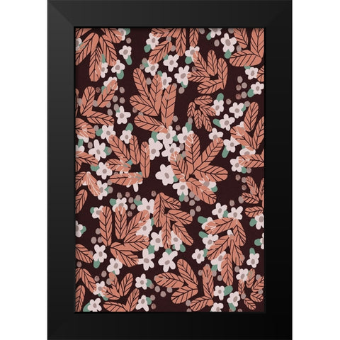 Autumn Blossoms Black Modern Wood Framed Art Print by Treechild