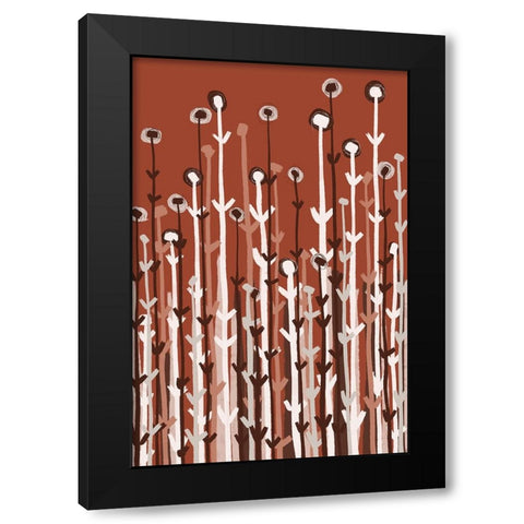 Pastel Reed Black Modern Wood Framed Art Print by Treechild
