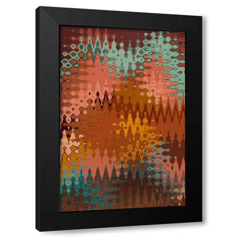 Maroccan Pattern Black Modern Wood Framed Art Print with Double Matting by Treechild