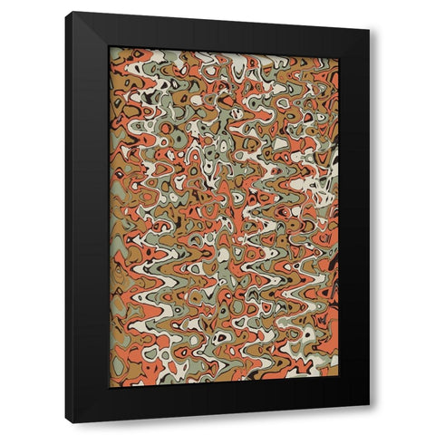 Pastel ZigZag Black Modern Wood Framed Art Print by Treechild